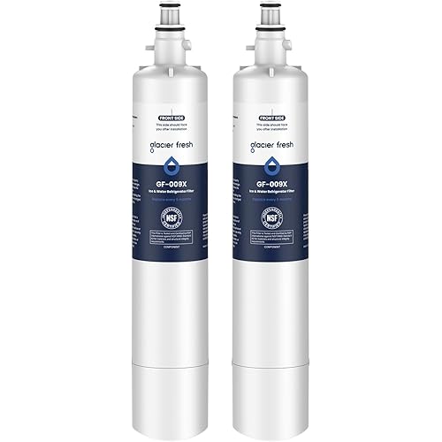 GLACIER FRESH Replacement for RPWFE, RPWF (Built-in CHIP) Refrigerator Water Filter, Compatible with GFE28GYNFS, GFE28GELDS, PFE28KELDS, PFE28KYNFS, GFD28GELDS, PWE23KELDS, PWE23KMKES, 2 Pack