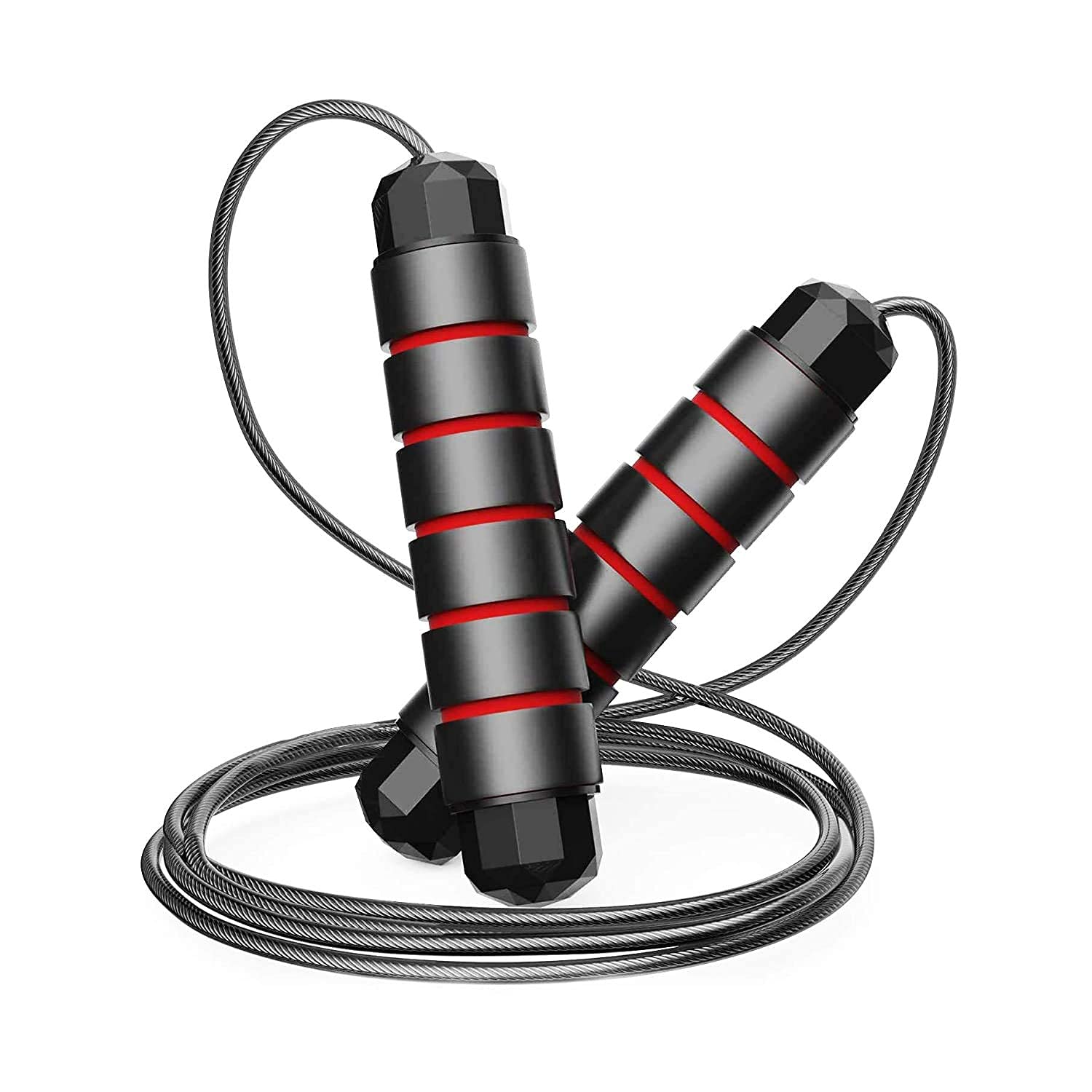 Atropos Adjustable Bearing Skipping Rope for Men, Women & Children upto (6 Feet)- Heavy Duty Jump Rope for Exercise Workout & Weight Loss with Extra Comfort Foam Handle. (Red Black) (B0BKNK2K3X) Amazon Price History, Amazon Price Tracker