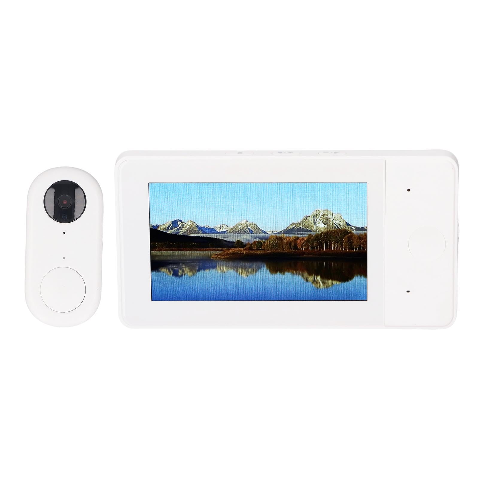 Sxhlseller de Videoportero Inalámbrico, Cámara de Timbre Visual con Lente Gran Angular de 8MP y 170 ° con Pantalla de 4,3 Pulgadas Modo Nocturno Voz Bidireccional, para Seguridad en el
