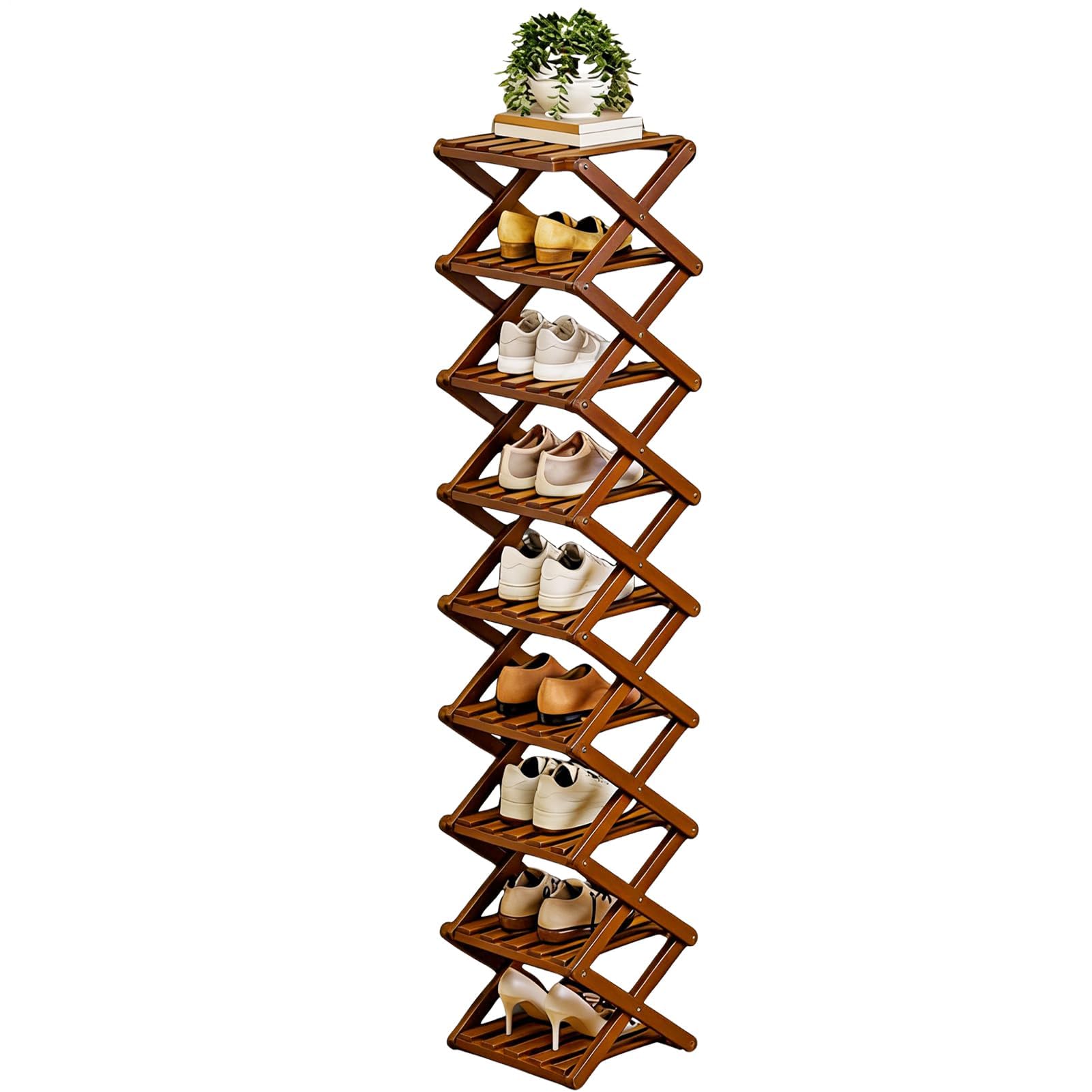 Rangement élégant en bois pour chaussures et bottes de qualité