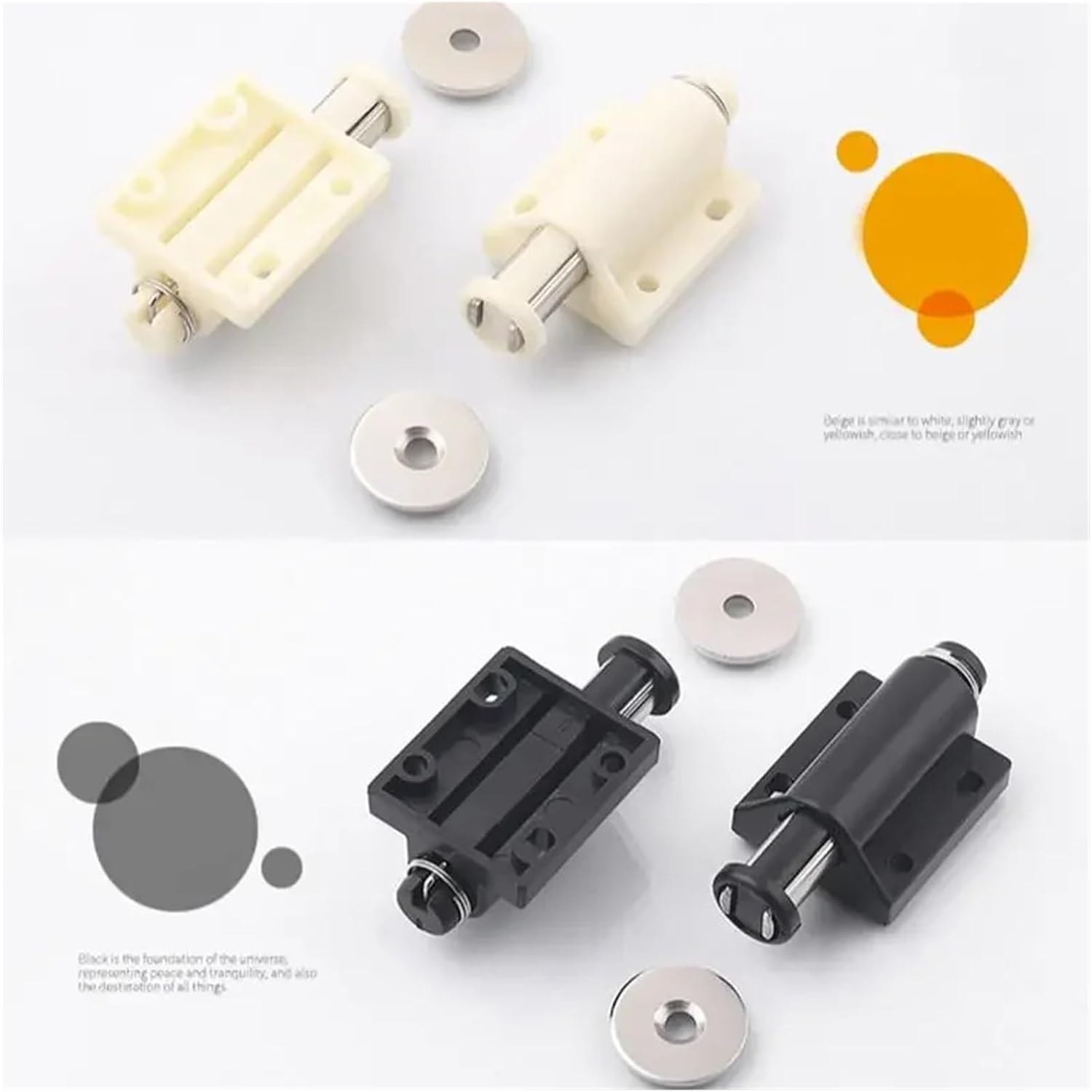 Rebounding Magnetic Drawer Latch Door Closer Furniture Hardware Cabinet Catches Stopper for Wardrobe/Kitchen Cupboard(Black 1pc)