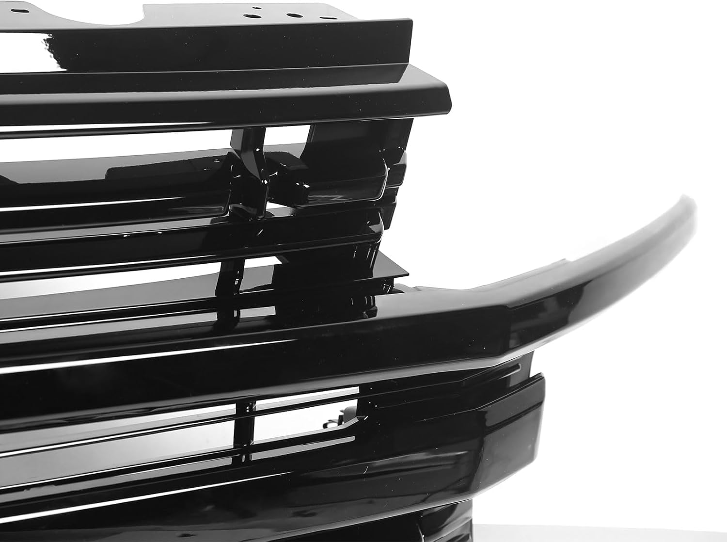 JOLONG Front Upper Bumper Grille & Center Trim for Chevy/Chevrolet Tahoe & Suburban 2021-2024 Replacement for 84913568 (Glossy Black)
