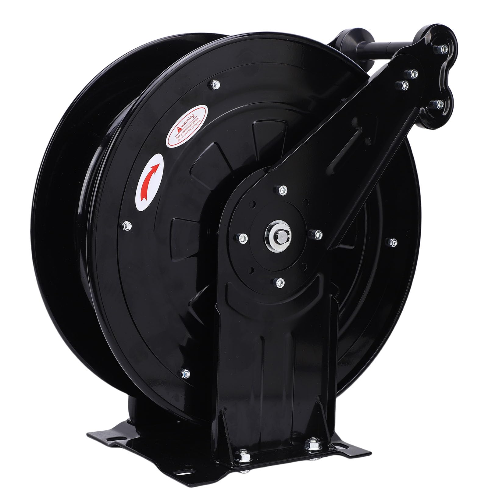 Generic Carrete de Manguera para Lavadora a Presión, Rebobinado Automático Resistente, 4000PSI, para Uso en Exteriores, Acero Al Carbono, Longitud de 32,81 Pies