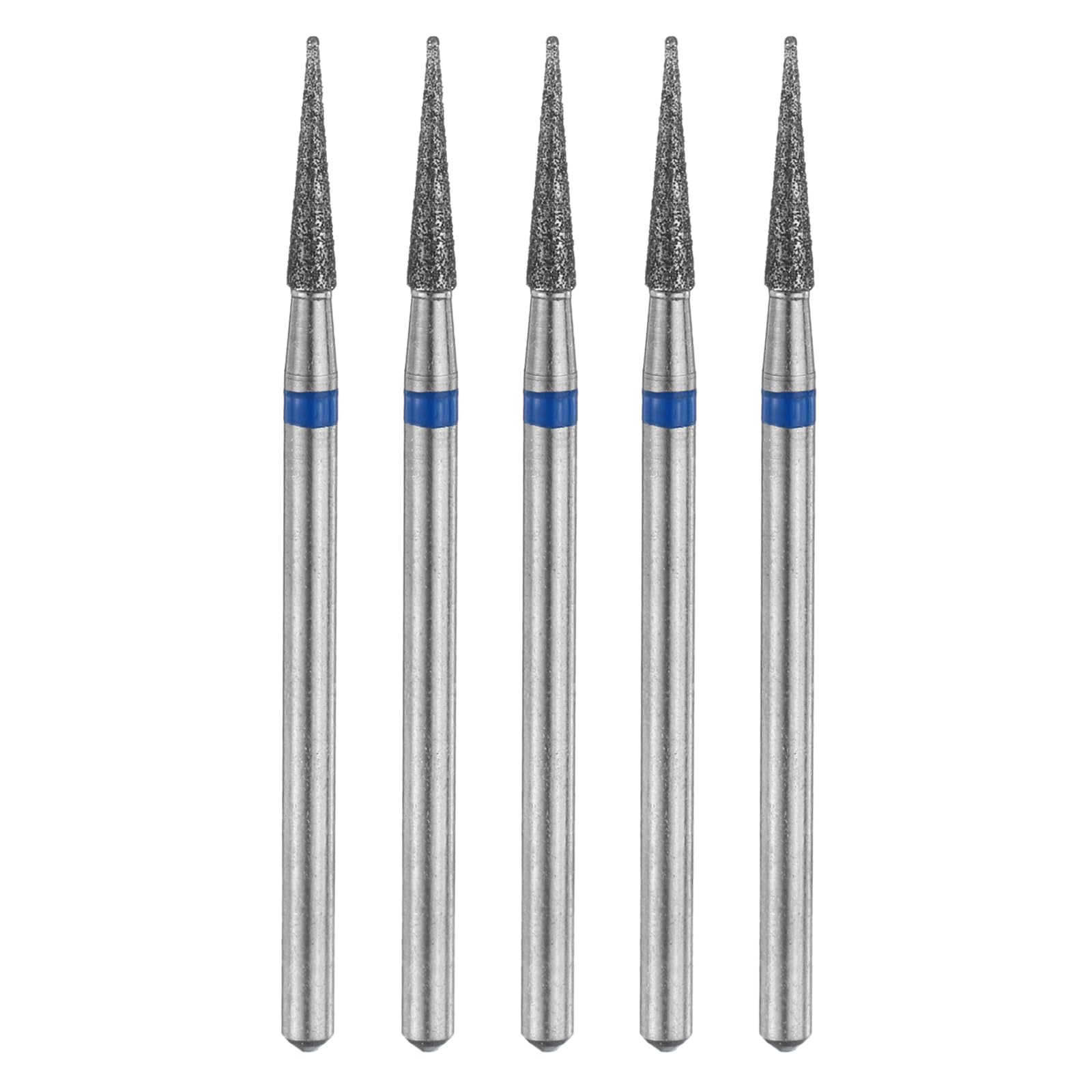 HARFINGTON 5pcs 120-140 Grits Diamond Grinding Bit 2.2mm Tapered Head 2.35mm Shank 10mm Length Stone Sanding Drill Bits Rotary Tool for Ceramic Glass