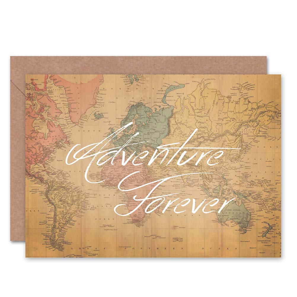 Artery8 Greeting Card - Bon Voyage Graphic Adventure Map