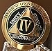Recoverychip 4 Year AA Medallion Elegant Black Gold Silver Bi-Plated Alcoholics Anonymous Sobriety Chip