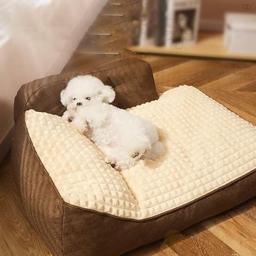 SENKAR 噛みつき防止ペットベッド、枕付き、犬と猫用の洗えるペットマット、犬用ソファ、犬と猫用クッション、小型、中型、大型ペットに適した犬用スリーピングマット