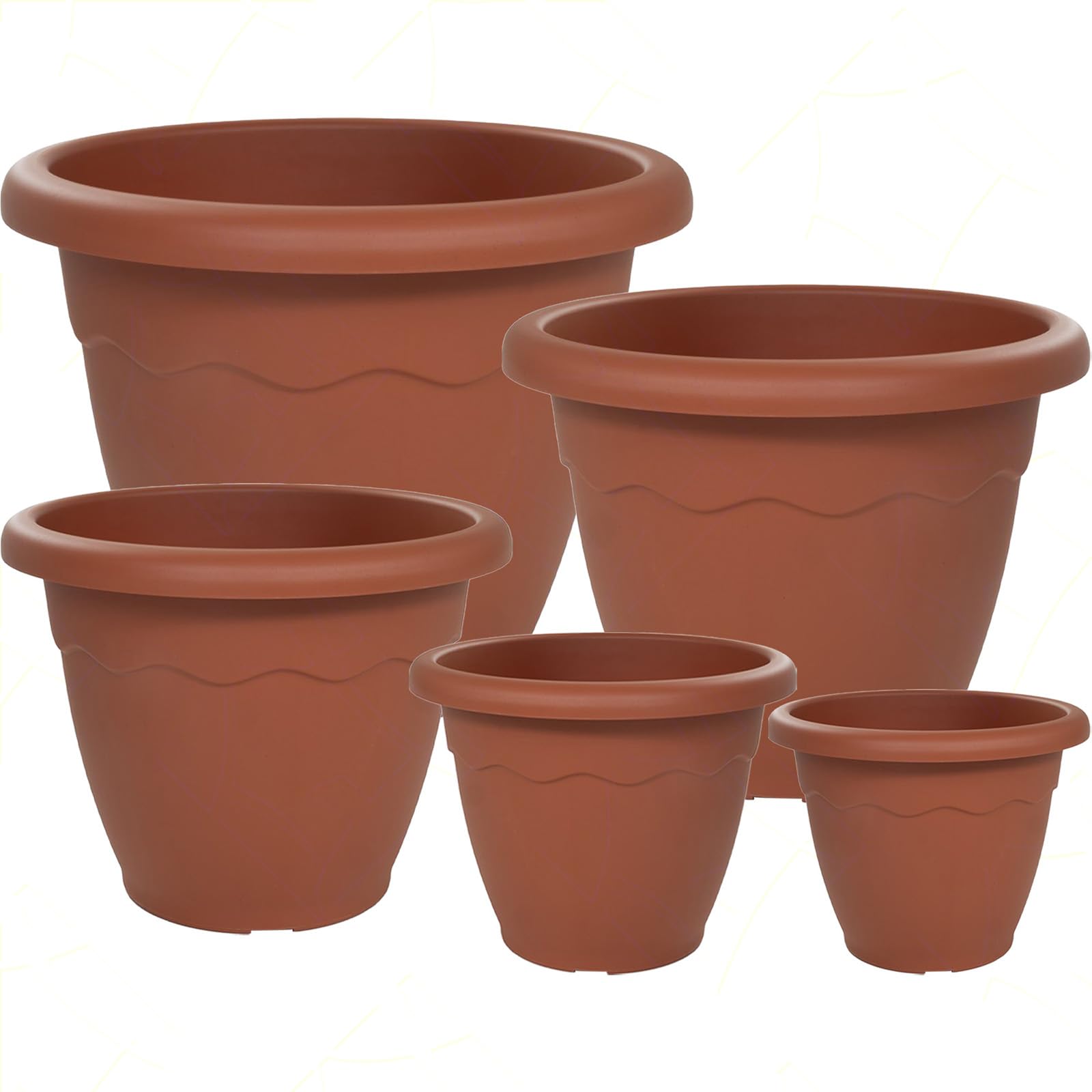 Sottovaso Tora In Plastica Riciclata Per Fiori E Piante Da Giardino 60 Cm Terracotta 88036891