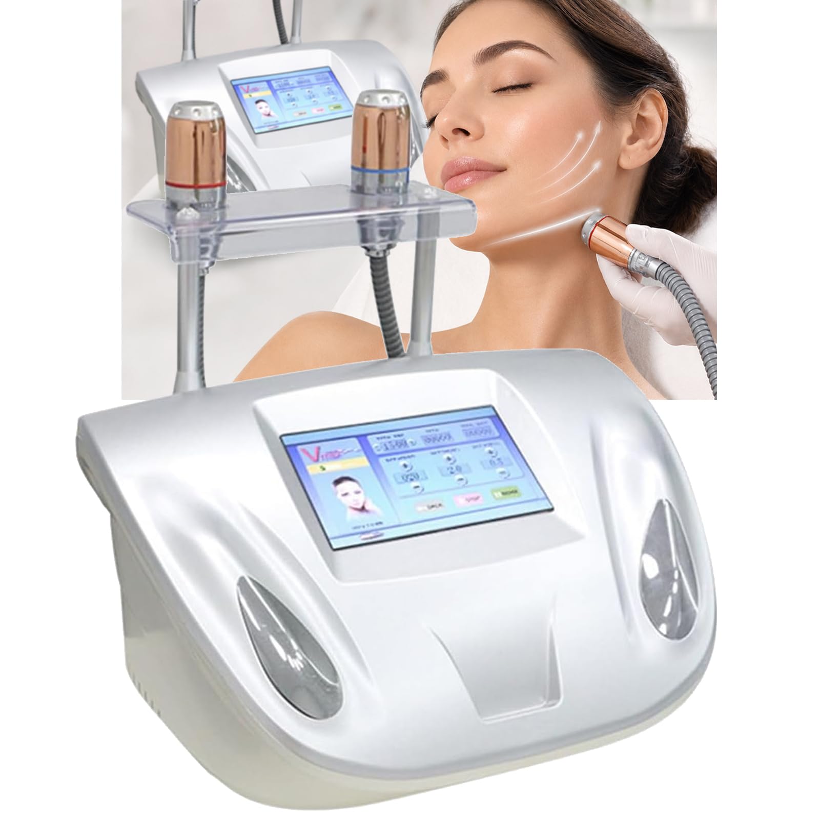 Dispositivo Lifting Facciale Multifunzione, Dispositivo Anti Rughe, Due Sonde Specifiche per Trattamenti Profondi, Regolazione Intensità Multilivello, Ideale per Appassionati Skincare