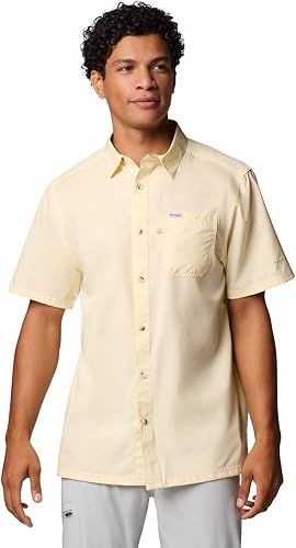 Columbia Slack Tide Chemise de Camping à Manches Courtes pour Homme Jaune délavé