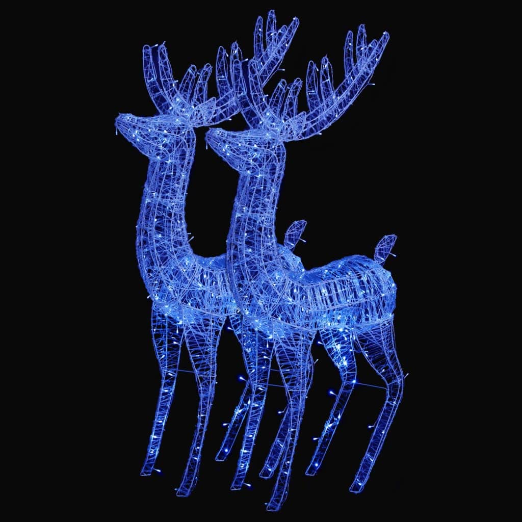 luce led,striscia led a batteria,ramo led da parete,Renne di Natale XXL in Acrilico 250 LED 2 pz 180 cm BluIdeal für Weihnachtsfeiern, Wandambiente