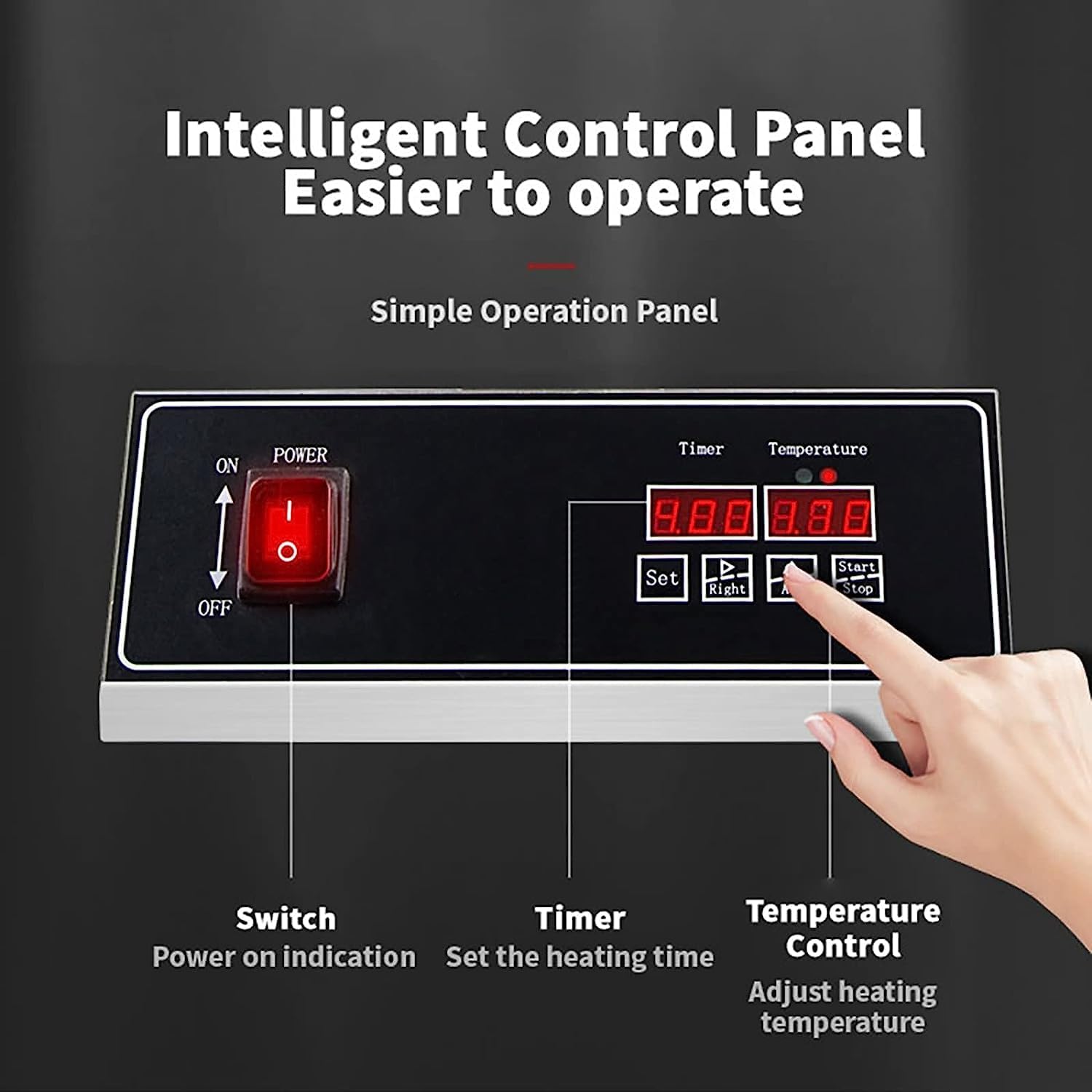 Commercial Waffle Maker 1100W, 180° Rotatable Nonstick Waffle Maker, Cake Pan Size 6.2" and Temperature Range 50~250℃, for Home Bakeries Snack Bar
