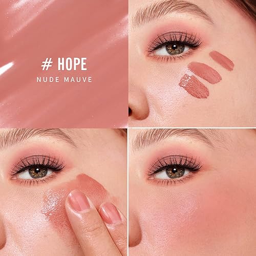 Miniatura 5 de KIMUSE Maquillaje suave color crema, rubor líquido para mejillas, ligero, duradero, a prueba de manchas, aspecto natural, acabado húmedo