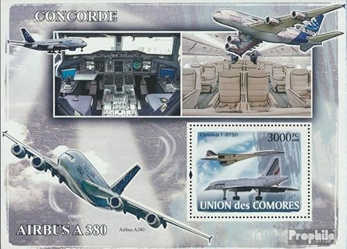 Comores Bloc-Feuillet 447 (complète. Edition.) 2008 Concorde, Airbus (Timbres pour Les collectionneurs) Aviation Cover