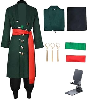 Roronoa Zoro Cosplay Costume Earring Kimono Suits Halloween Party One Piece Anime Kimono Suits