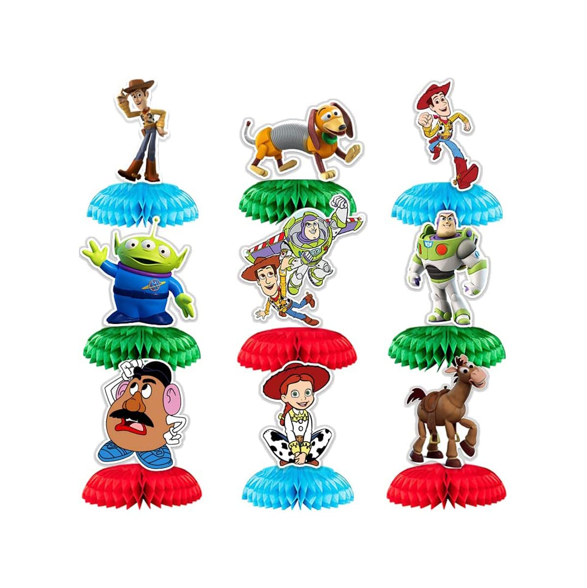 9pcs Toy Inspired Story Honeycomb Centerpieces 3d Table