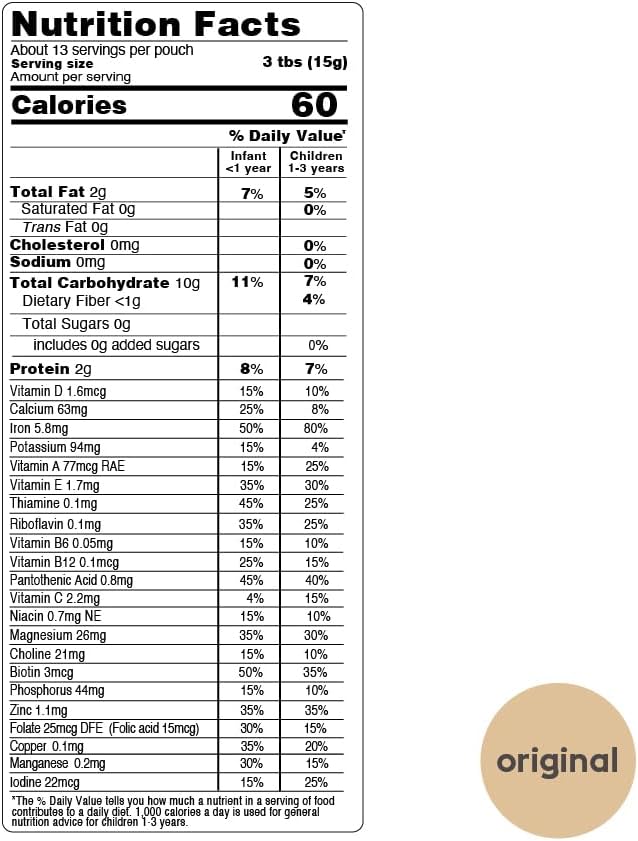 Miniatura 2 de Else Nutrition Cereales para bebés etapa 1 durante más de 6 meses, alto contenido de hierro, proteínas vegetales, orgánicos, alimentos integrales,
