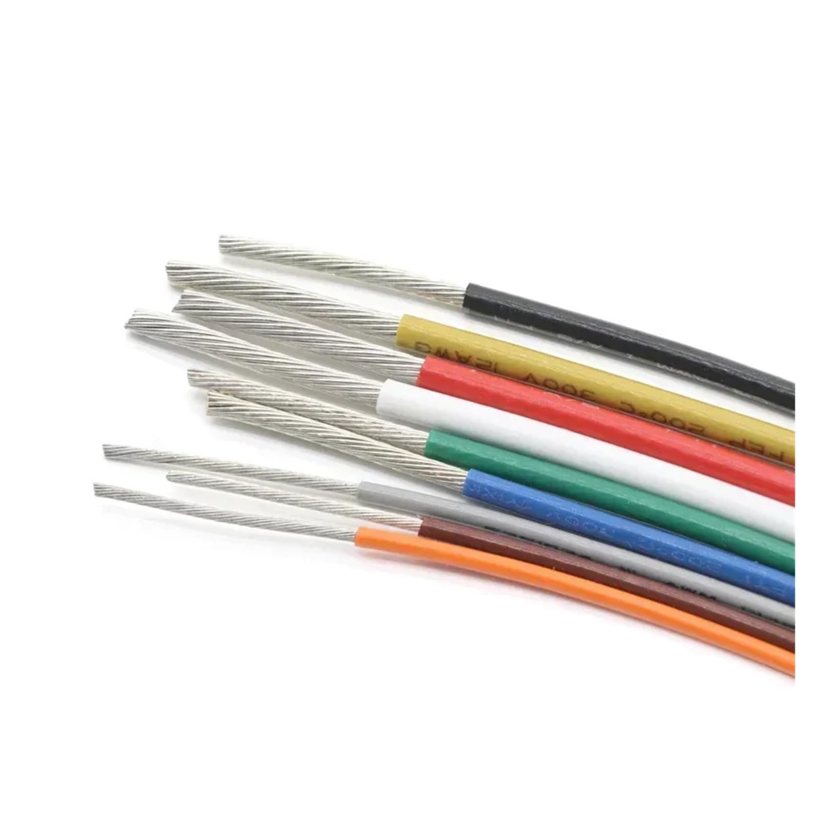Wire and cable Cable de electrones de alta temperatura aislado de plástico FEP, Cable de PTFE UL1332 de 2/5/10M, 28/26/24/22/20/18/16/14/12/10AWG for impresora 3D Twisted pair shielded cable(Black,5 M