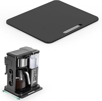 ANBOXIT Metal Appliance Slider, Sliding Tray for Coffee Maker,360 Effortless Movement,Small Appliance Rolling Tray for Counter, Coffee Pot Slider, Wide - Small 10"D x 12"W