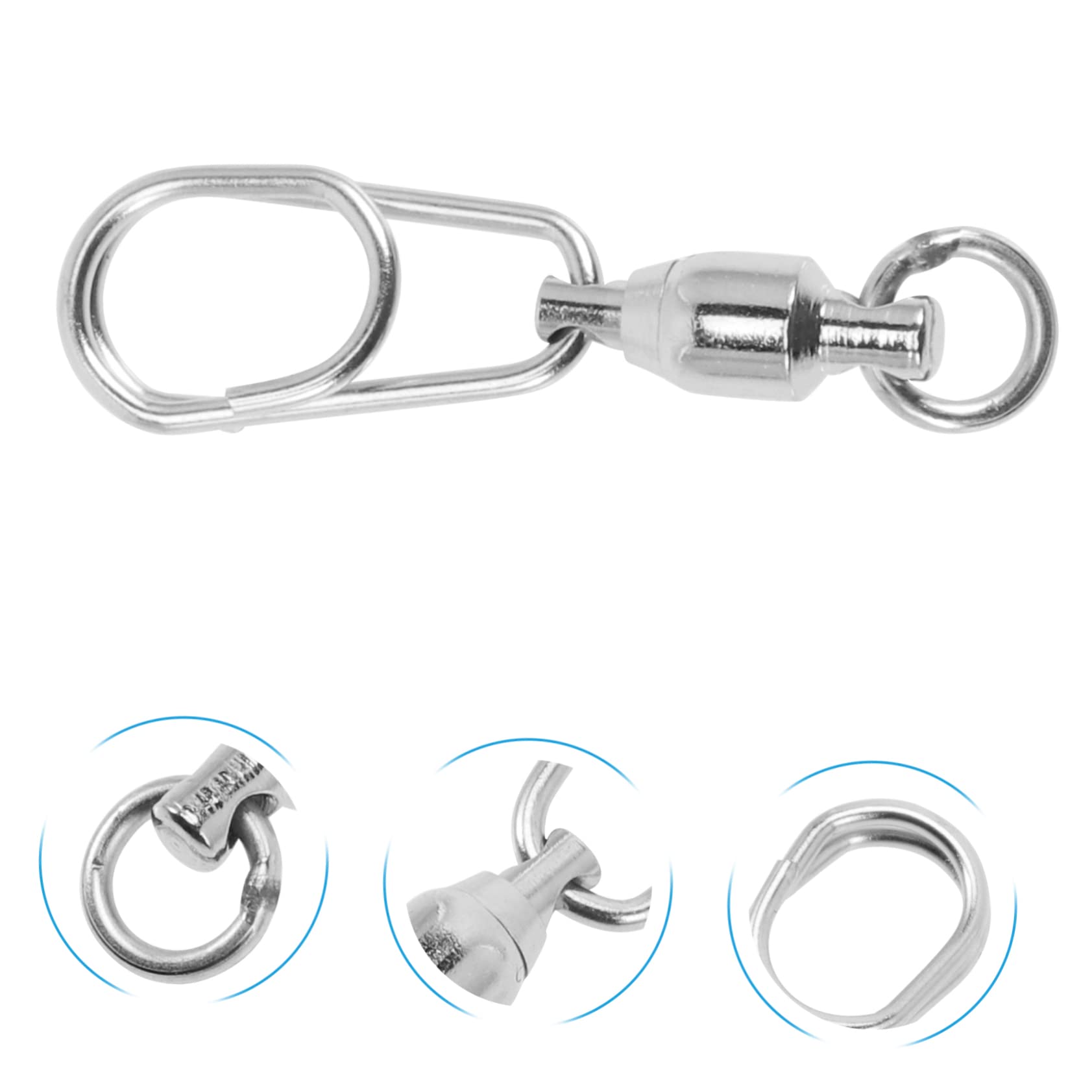 Yardwe 120 Pièces Connecteur D'Anneau À Huit Chiffres Émerillon De Pêche en Acier Inoxydable Outils De Pêche Au Leurre Portables Émerillons De Pêche Robustes Émerillons À Baril