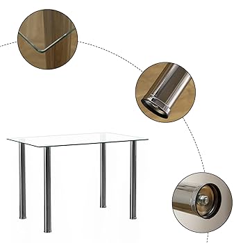Amazon.com - Karl Home Modern Tempered Glass Dining Table