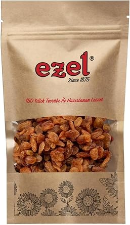 Ezel Kuruyemiş Çekirdeksiz Sarı Üzüm 500gr – Taze ve Doğal - Zipli Ambalaj