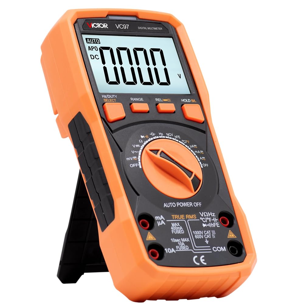GuliTech Victor/RuoShui VC97 Digital Multimeter Tester, 3999 Counts, Voltage Meter with Non-Contact Voltage Tester, Measures AC/DC Voltage & Current