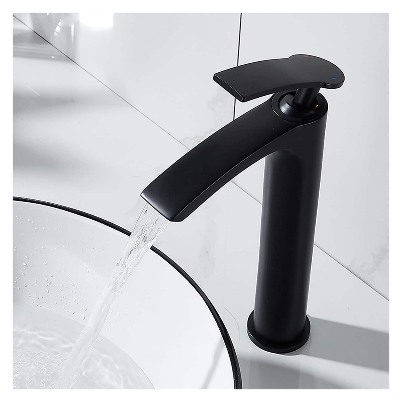 Grifo de Lavabo para baño, Grifo Mezclador de Agua fría y Caliente de latón Tallado, Grifo Mezclador de Lavabo de Oro Negro, grúa