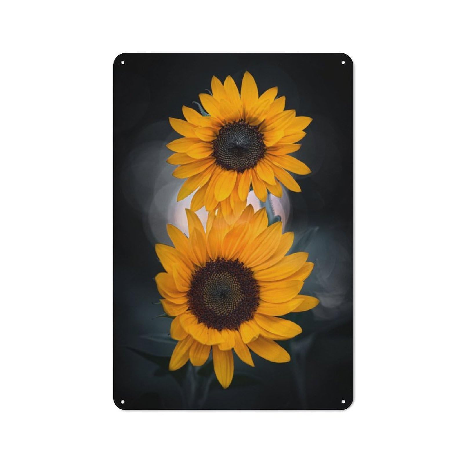 Junmoney Two Sunflowers Retro Tin Sign 30X20cm For Man Cave Or Games Room, For Collectors Decorating Games Rooms And Man Caves