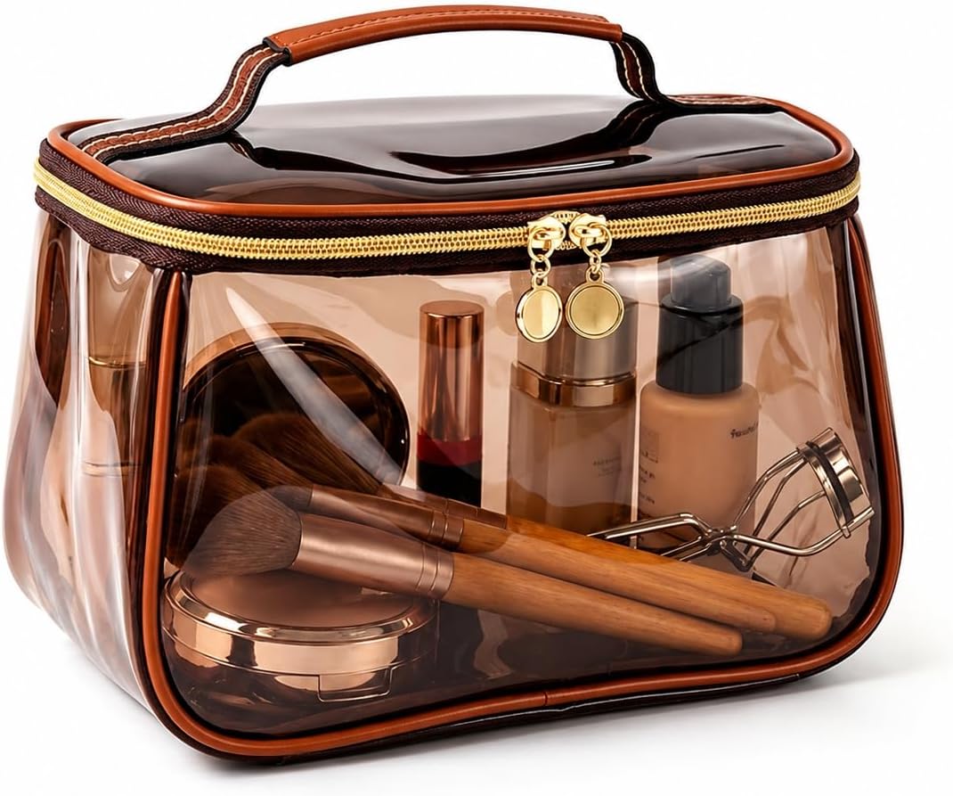 Makeup Bag, Travel Vintage Makeup Bag Organizer with Retro Design, Spacious Toiletry Bag for Cosmetic Storage, Large Capacity Waterproof Zippered Toiletry Bag for Women