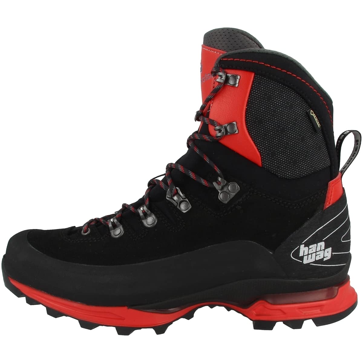 Hanwag Alverstone II GTX Boots (Black/Red, 10)