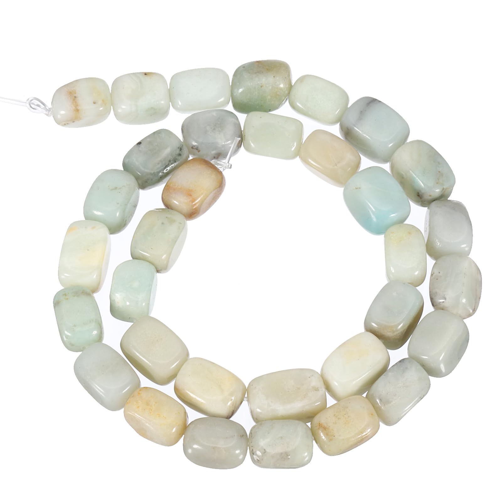 PATIKIL 12x8mm Natural Stone Gemstone Beads for Jewelry Making 1 Strand 15"/38cm Cuboid Loose Spacer Beads Crystal Agate Beads for Bracelet Necklace DIY Art Craft Moss Green - Image 4