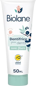 Biolane Dentifrice Bébé 2-en-1 avec Fluor - 0 à 3 ans - 50 ml