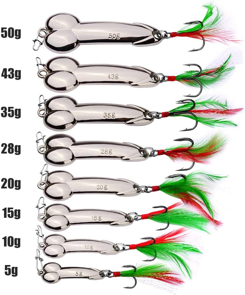 Fishing Spoons Fishing Lures Kit Set for Bass, Hard VIB Metal Wobble Feathers Fishing Bait Fishing Hook Fishing Lures Spoons Fishing Tackle Gift Set for Men and Women (Set of 8)
