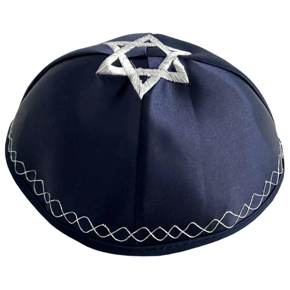 Bemvp Kippah Caps for Adult Elegant Jews Hat Embroidery Star Kippa Caps Comfortable Yarmulke Hat Judaica Kippa Hat Accessory