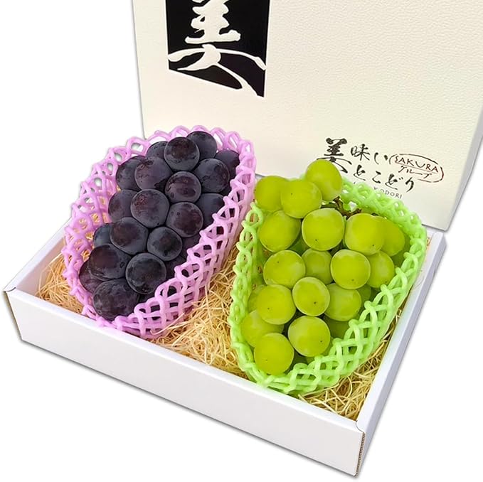 美味いとこどり 高級 巨峰 シャインマスカット セット各1房 高糖度平均20度超え フルーツソムリエ 1房(約350～400g）※産地は旬な時期に合わせてフルーツソムリエが選定いたします。※フルーツギフト箱梱包商品 熨斗対応可能