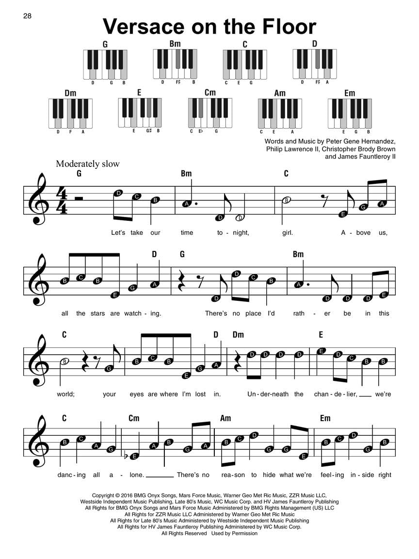 Bruno Mars - Super Easy Songbook per Pianoforte | 15 Successi di Bruno Mars in Arrangiamenti Facili per Principianti | Note con Nomi delle Lettere e Diagrammi di Accordi | Raccolta per Piano Solo