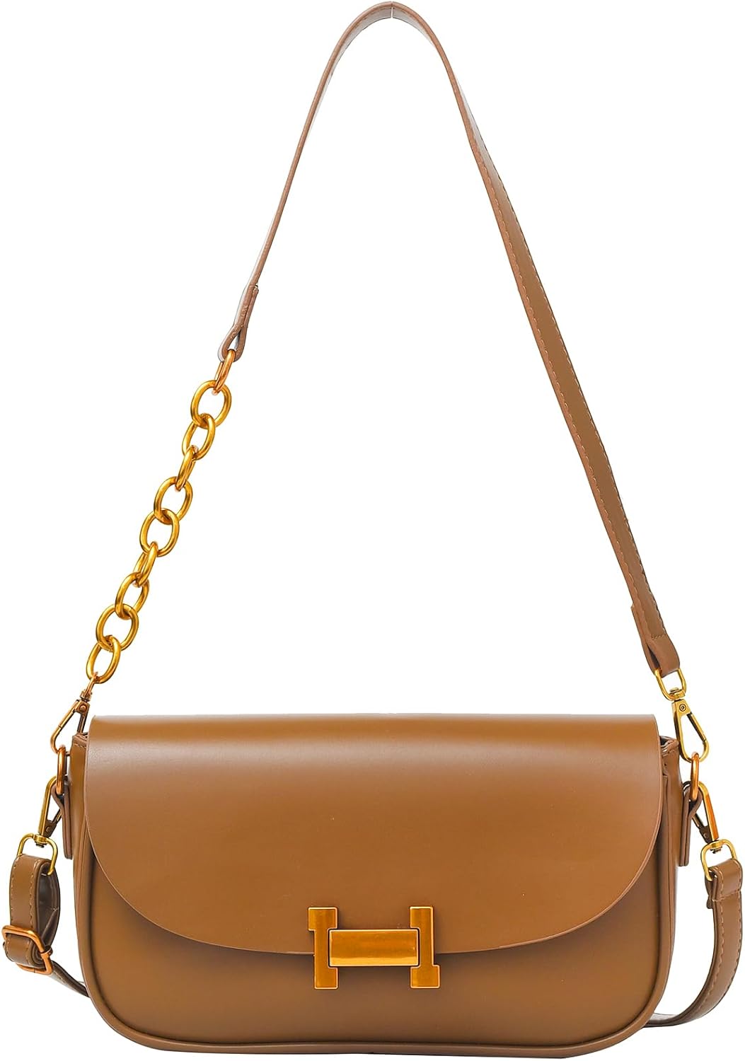 Shoulder Bag for Women Trendy Crossbody Purse Vegan Leather Hobo Handbags Clutch Saddle Bag with 2 Removable Strap