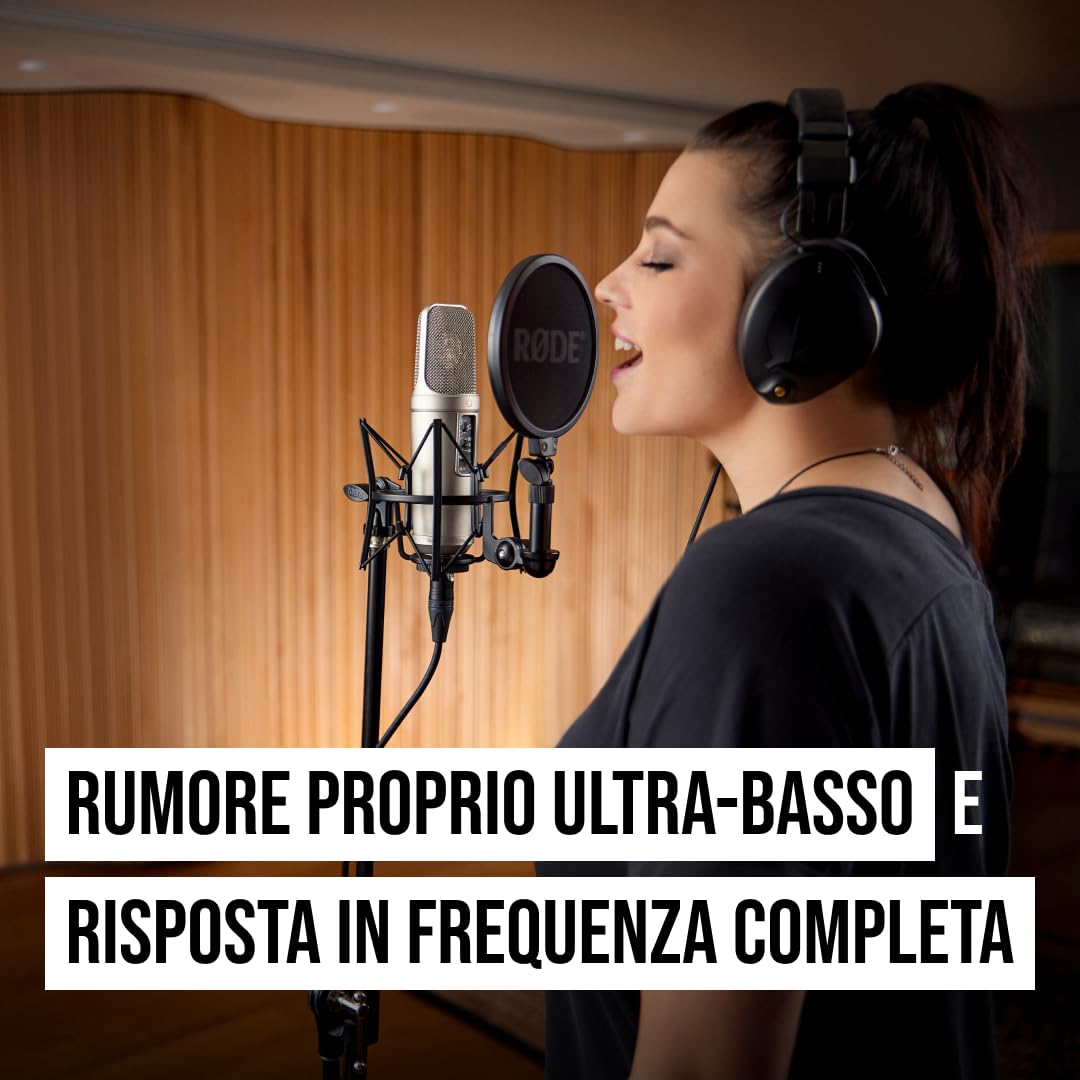 RØDE NT2-A Microfono a Condensatore Versatile a Grande Diaframma con Modello Polare Commutabile, Pad e Filtro Passa-Alto per Registrazione Vocale e di Strumenti