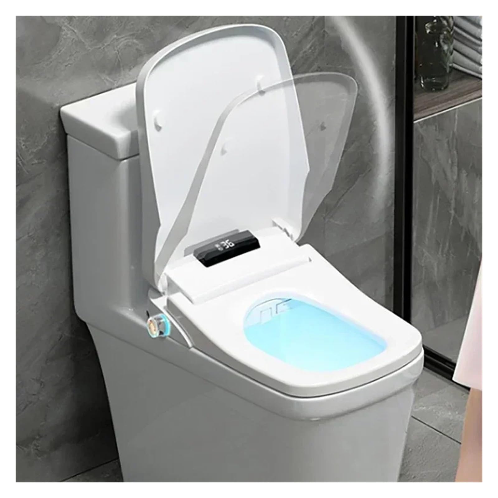 Bidet WC-Sitz, elektronische Heizung, verstellbar, leicht und tragbar, benutzerfreundliches Design, leicht zu reinigen, kompakt für moderne Badezimmer