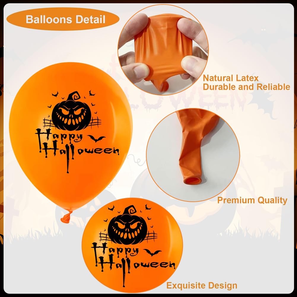 Halloween Balloons, 50pcs Black Orange Purple Green Balloon, 12inch Party Balloons Decorative - Image 3