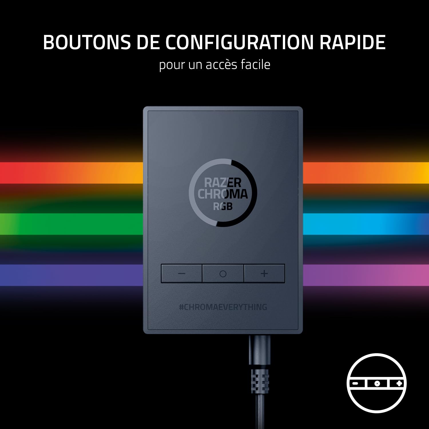 Razer Bandes Lumineuses - Avec Chroma RGB (3 Rubans, 1x100 cm, 2x50 cm; 120 LED Individuelles, Razer HyperSpeed Wireless et Bluetooth, Contrôleur ARGB Sans-fil)
