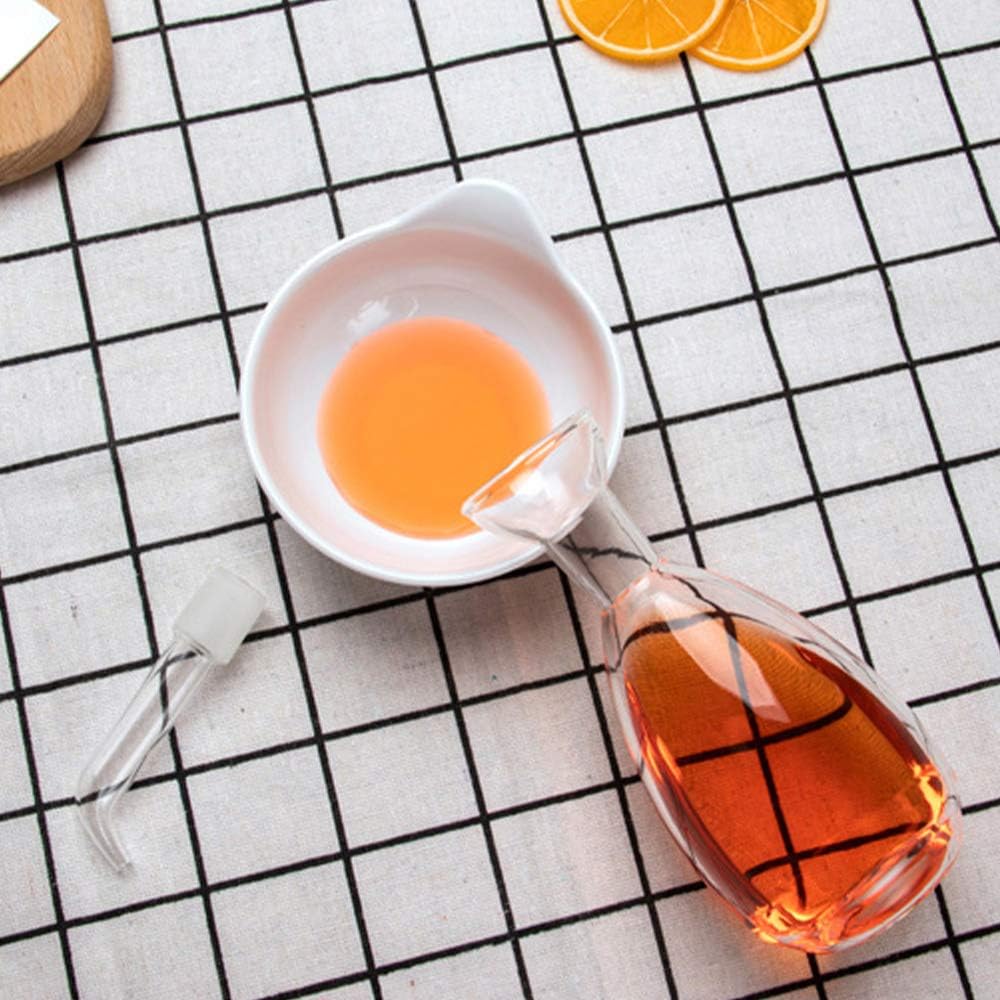 Affogato Glass Oil Bottle with Spout, Olive Oil Dispenser Vinegar Drizzler Pourer Stopper Pot, Soy Sauce Vinegar Cruet Non Drip Heat-Resistant for Cooking Kitchen Restaurant BBQ (8.5 oz) - Image 5