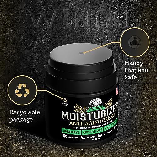 WINGO-All-In-One-Mens-Face-Moisturizer-Cream-After-Shave-Lotion-for-Men-Anti-Aging-Wrinkle-Vitamin-B-E-Collagen-Aloe-Vera-Organic-Day-Night-Skin-Care-185-oz