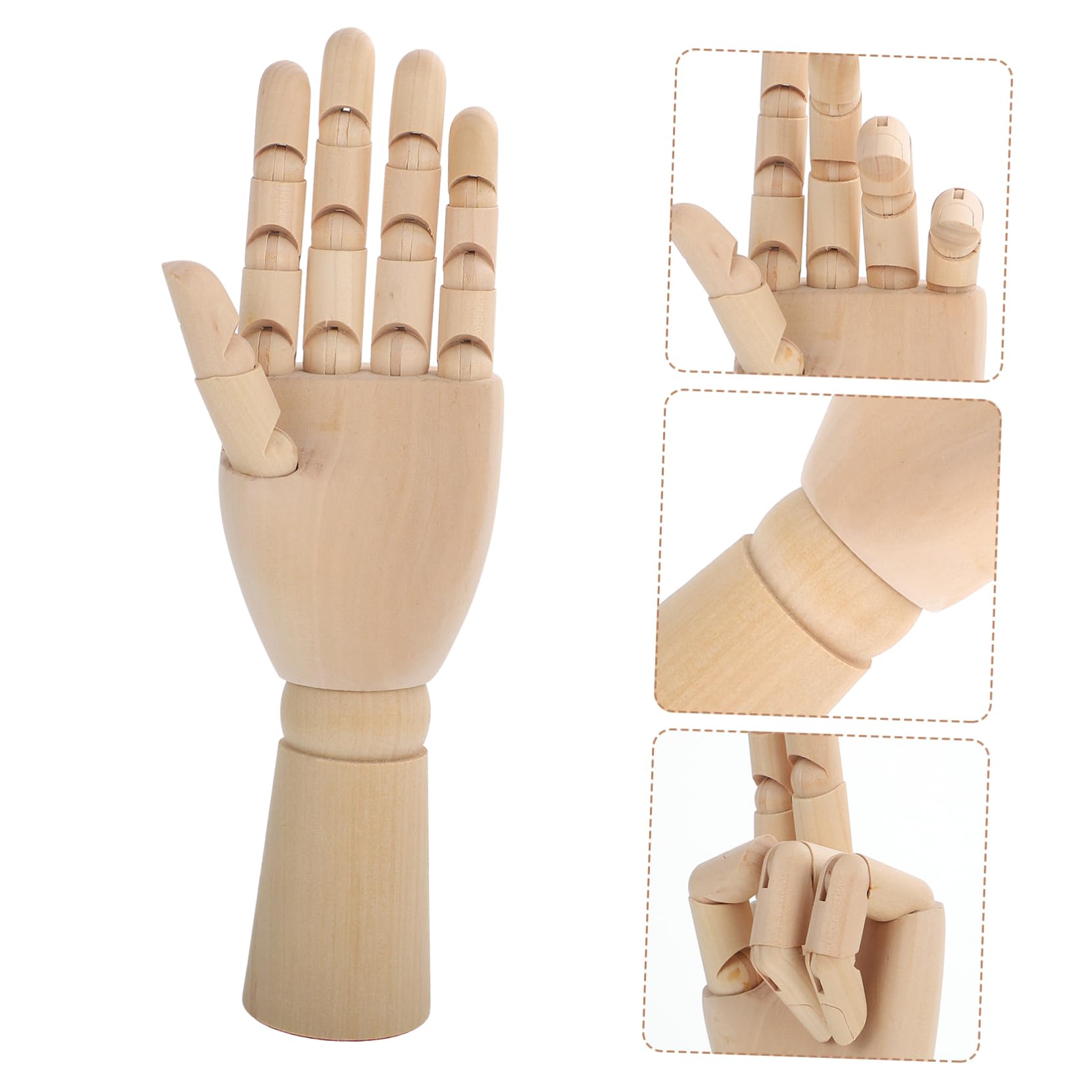 ERINGOGO Wooden Sketch Hand Model Articulated Desktop Decor for Drawing and Animation Flexible Finger Joints Human Proportion Design for Artists and Present Giving