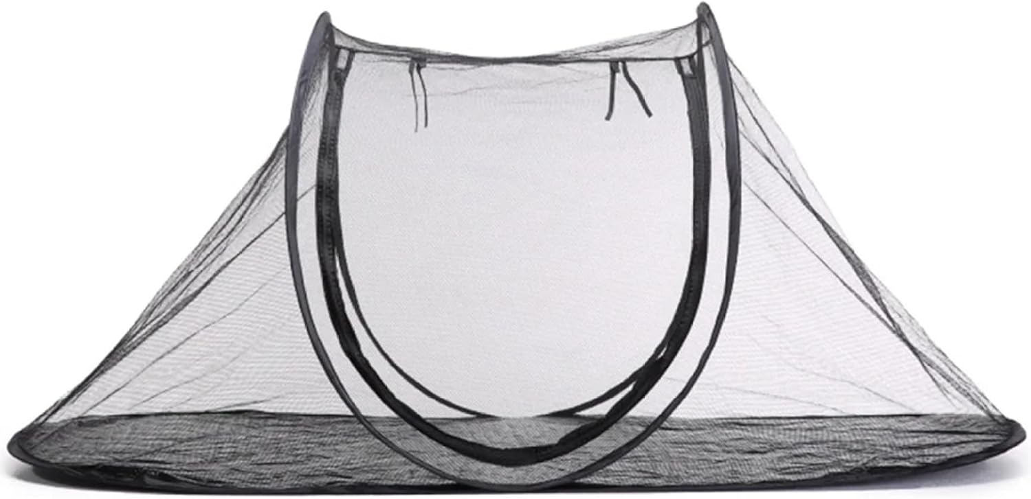 Cat Tent Outdoor Fine Mesh Fabric Foldable Dog Tent with Zipper Door 74x35x31 Inch Animal Playpen for Outside, Camping