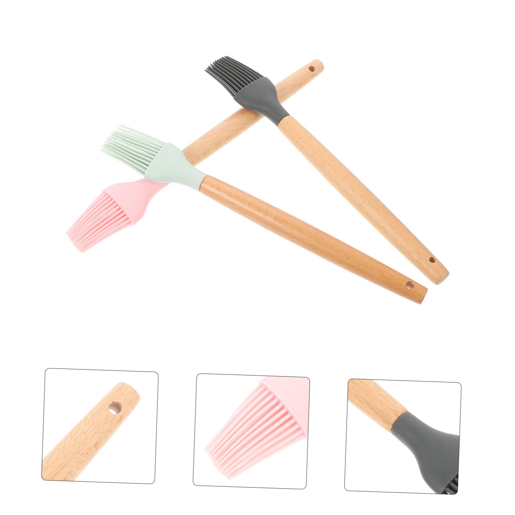 TOYANDONA 2 Sätze Backpinsel Aus Silikon Grillzubehör Grills Soße Grill-backpinsel Multifunktional Silikonbürste Für Den Haushalt Küchenbürste Grillbürste Buche 3 Stück * 2