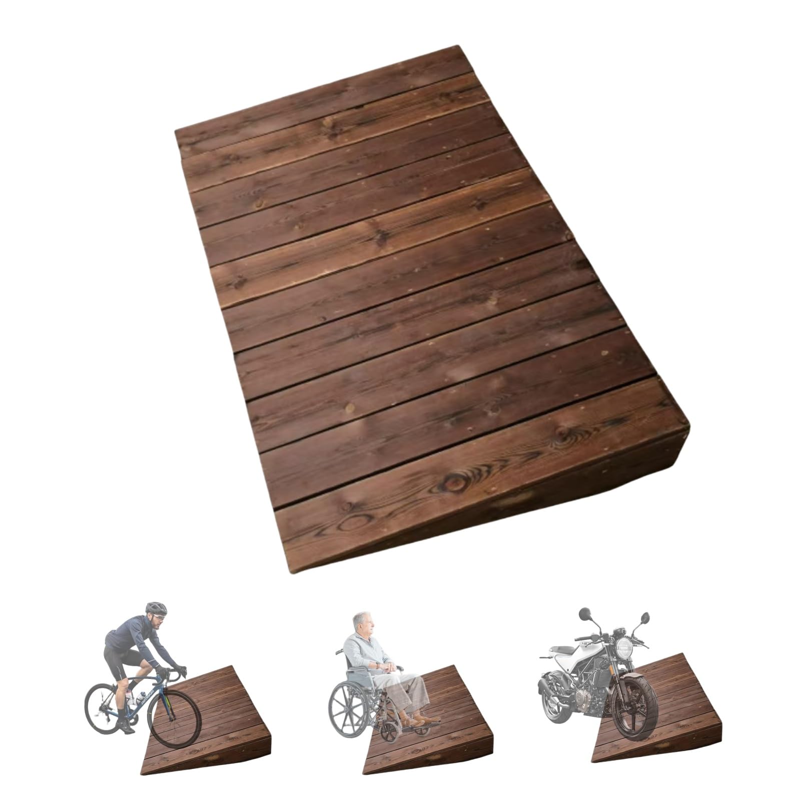 Aimery Wooden Shed Ramp, Door Threshold Ramp, Anti-Slip ramps, Strong Load-Bearing Ramps, Threshold Ramp for Home Steps, Handicap Ramps for Home Entry,(60-S)