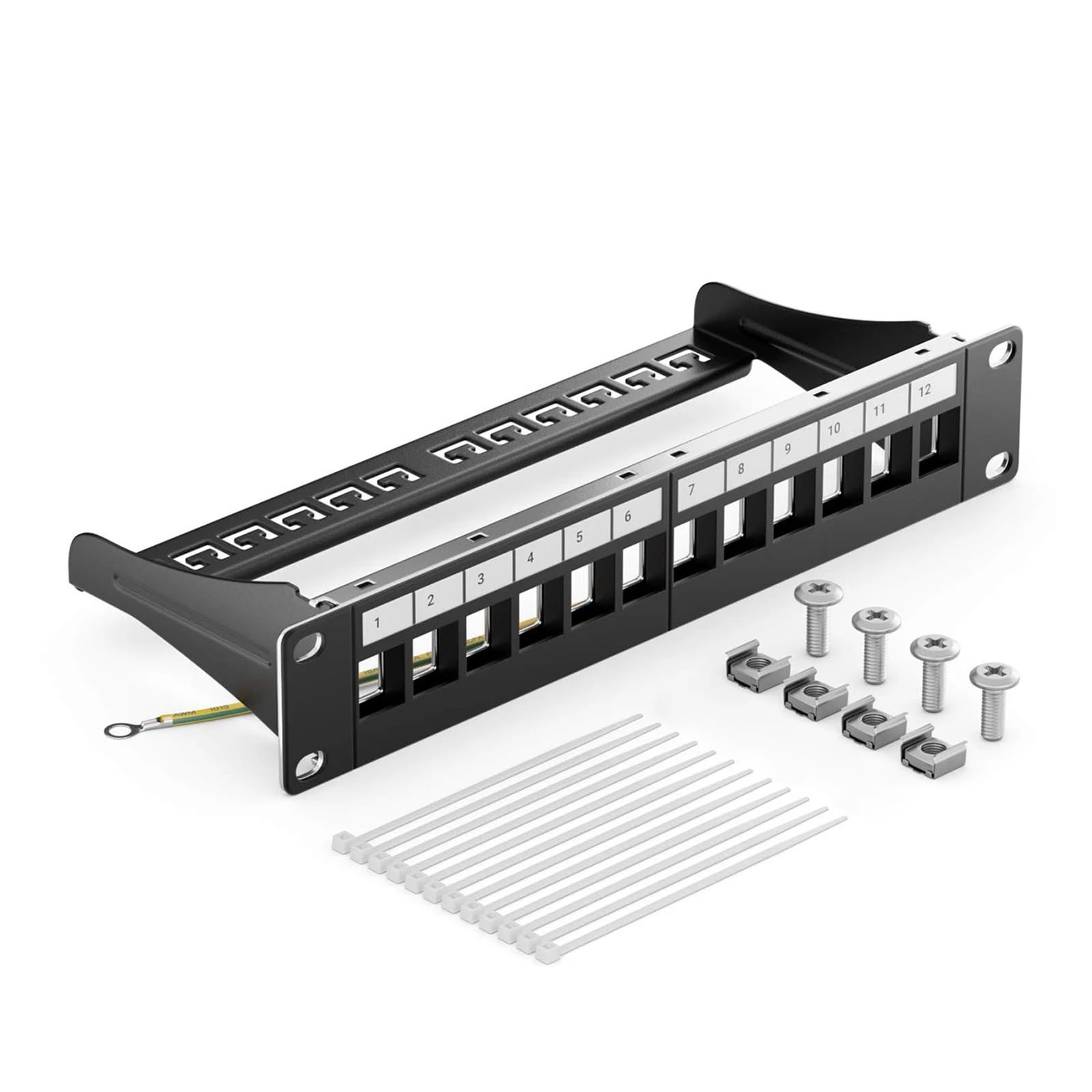 10 Zoll 12-Port 1U leeres Patchpanel(Silver)