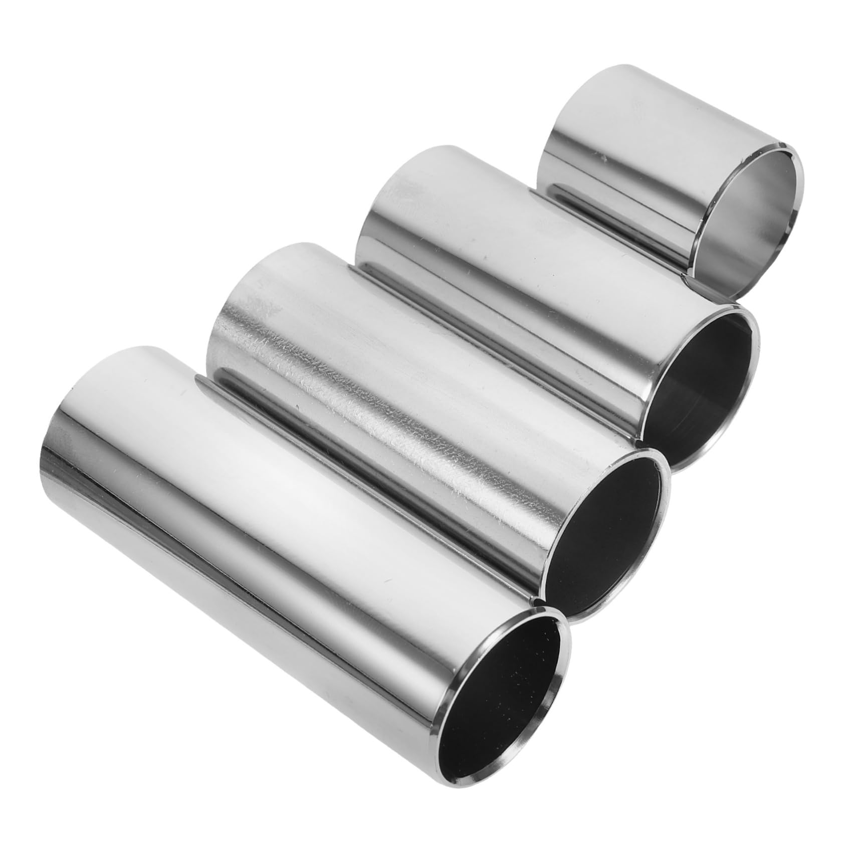 Kisangel Stainless Steel Guitar Slides 4pcs Lengths for Acoustic and Electric Guitars